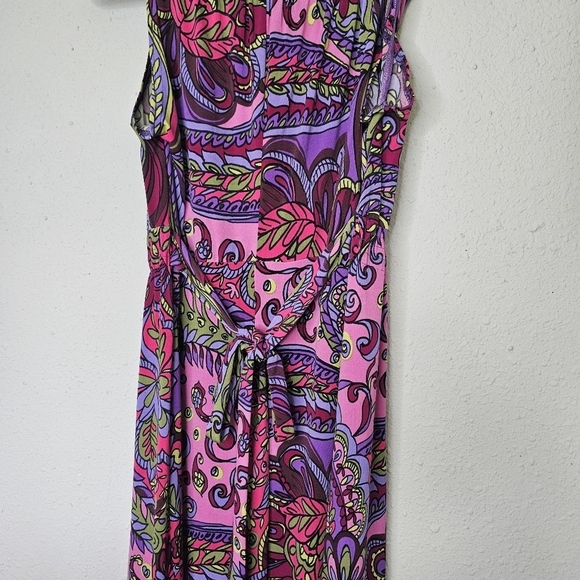 Madison Leigh Colorful Paisley‎ Maxi Dress Womens 14 Sleeveless Summer Retro - Picture 10 of 12
